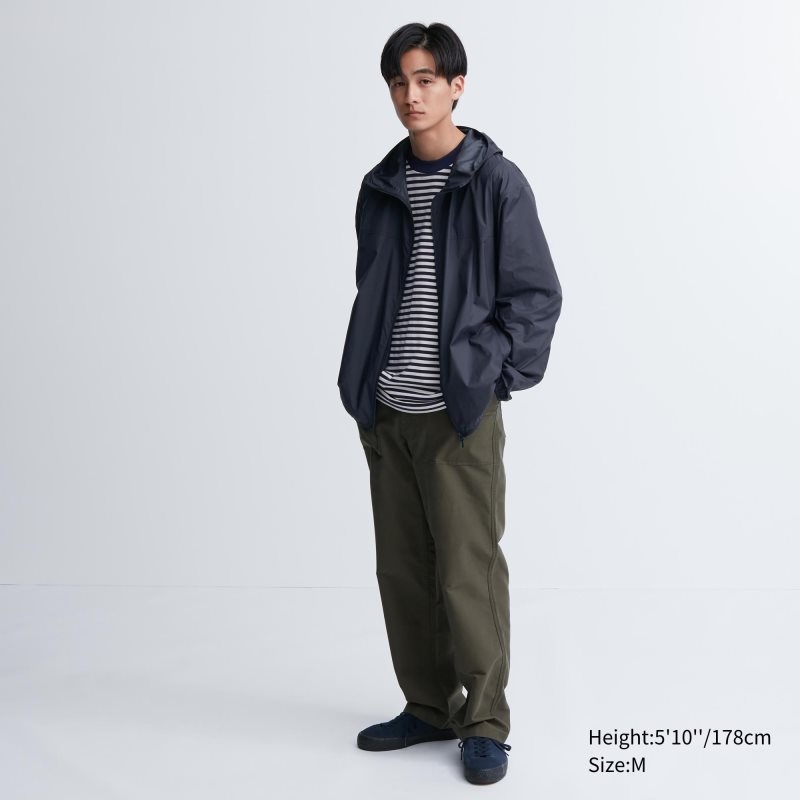 Navy Men Uniqlo Pocketable Uv Protection 3d Cut Parka | USA FLZJN-9824