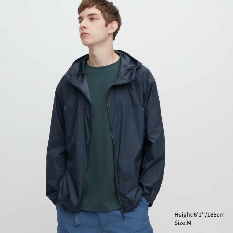 Navy Men Uniqlo Pocketable Uv Protection 3d Cut Parka | USA MDXZH-0159