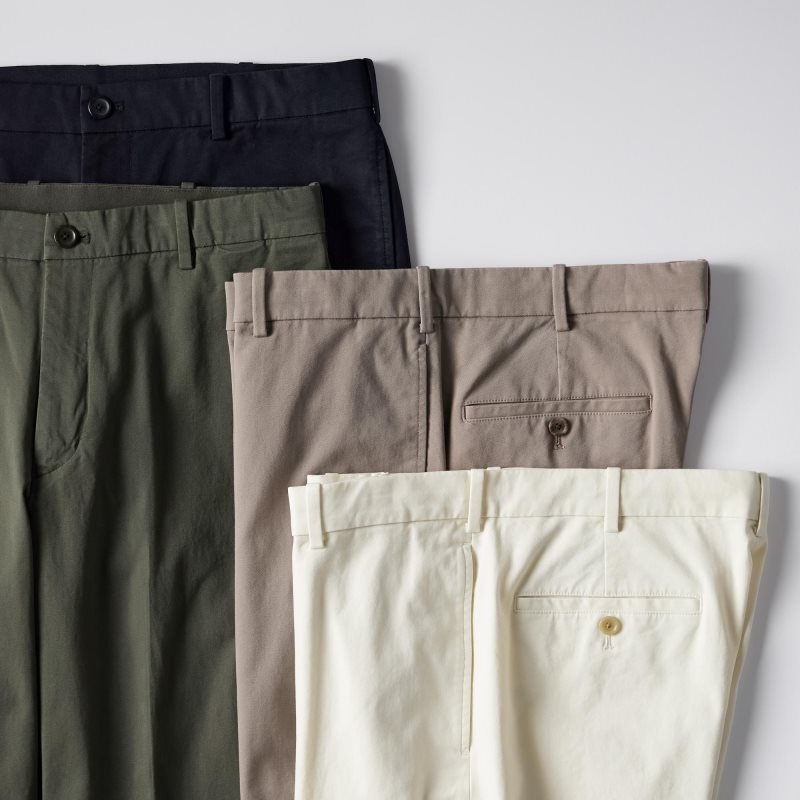 Navy Men Uniqlo Smart Ankle (2-way Stretch Cotton) Pants | USA CIKAL-8947