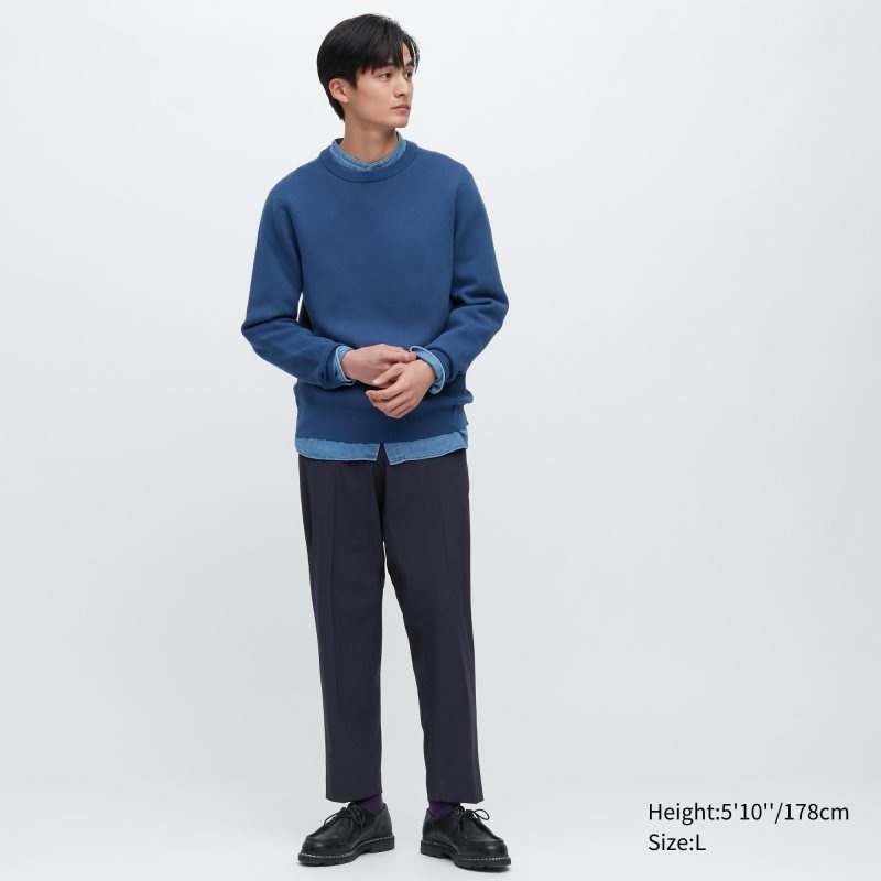 Navy Men Uniqlo Smart Ankle Pants | USA SFOEM-2516