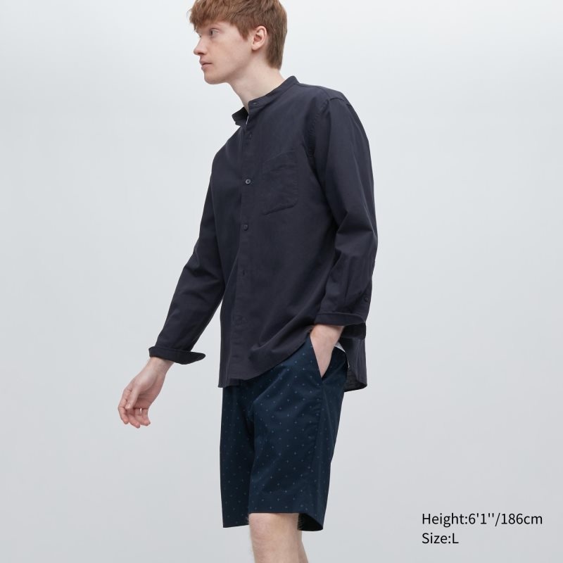 Navy Men Uniqlo Stretch Slim-fit (9\