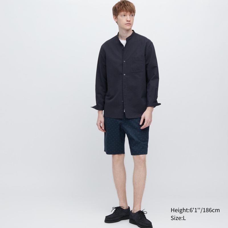 Navy Men Uniqlo Stretch Slim-fit (9