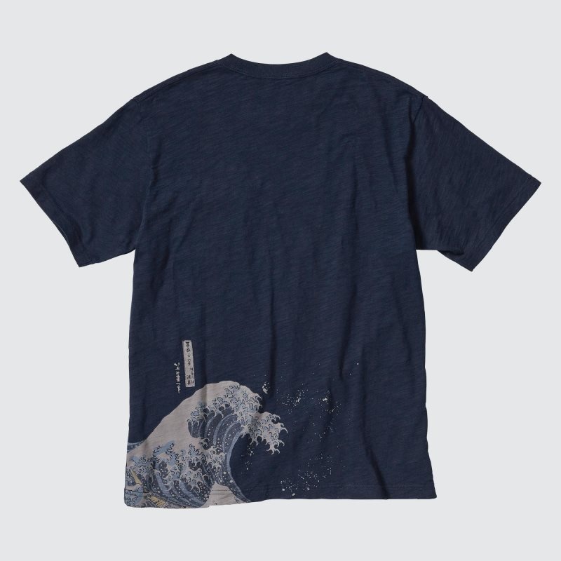 Navy Men Uniqlo Ukiyo-e Ut (Short-sleeve Graphic) T Shirts | USA EBJUW-4851