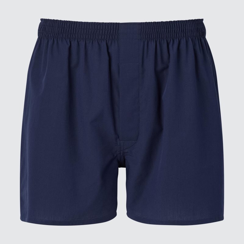 Navy Men Uniqlo Woven Broadcloth Trunks | USA NFJDM-9378