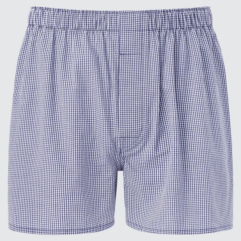 Navy Men Uniqlo Woven Checked Briefs | USA EABCI-7853