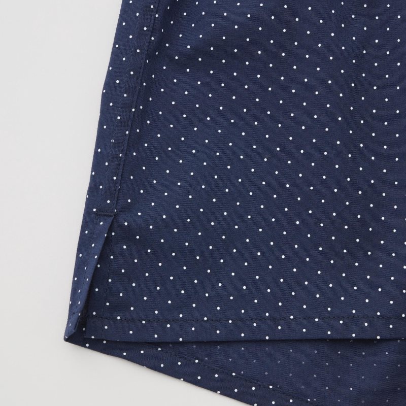 Navy Men Uniqlo Woven Dotted Trunks | USA ZUCKA-1792