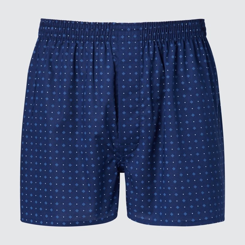 Navy Men Uniqlo Woven Small Patterned Trunks | USA FYPAX-8936