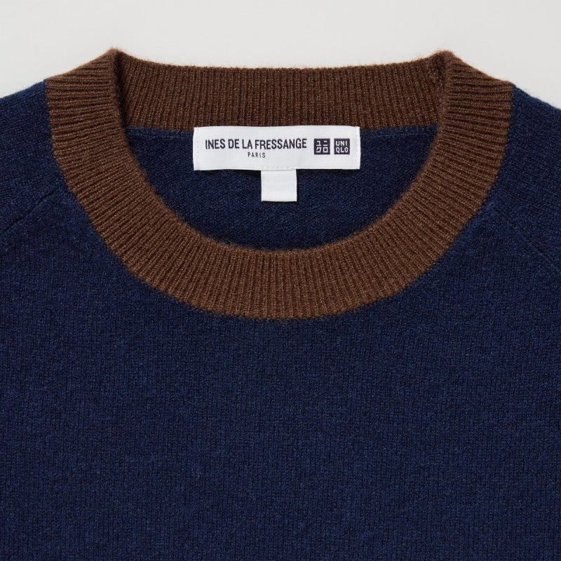 Navy Women Uniqlo Cashmere Crew Neck Long-sleeve (Ines De La Fressange) Sweaters | USA LBNRP-0234