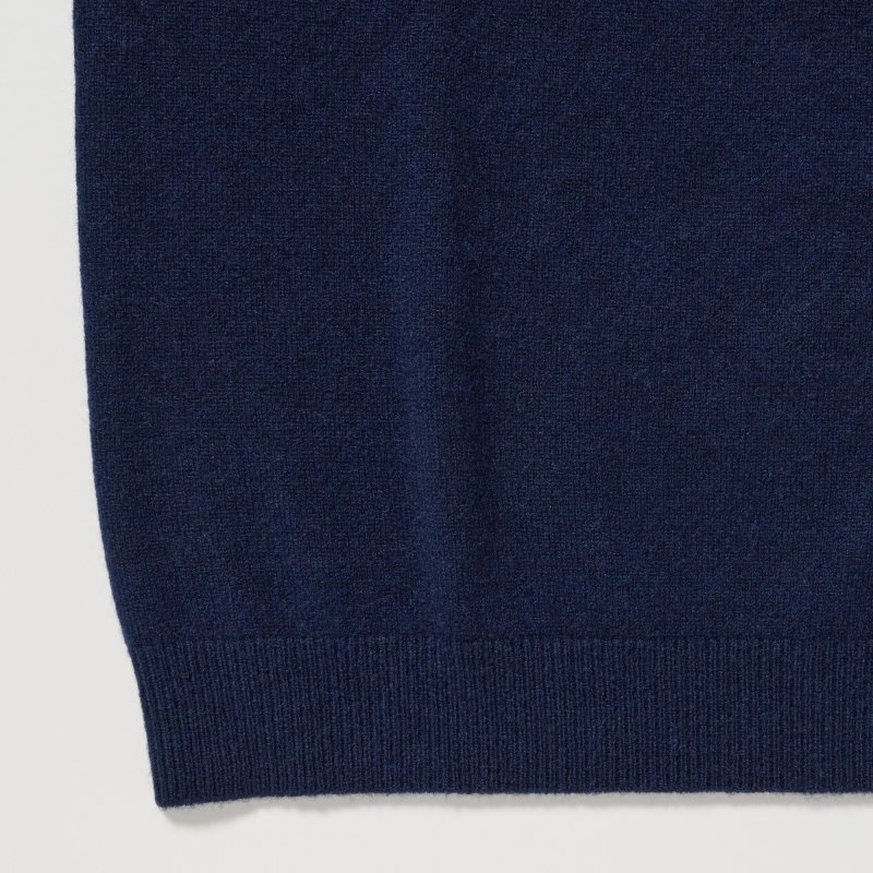 Navy Women Uniqlo Cashmere Crew Neck Long-sleeve (Ines De La Fressange) Sweaters | USA LBNRP-0234