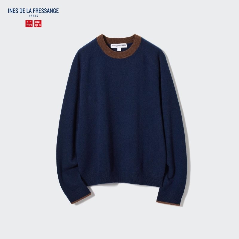 Navy Women Uniqlo Cashmere Crew Neck Long-sleeve (Ines De La Fressange) Sweaters | USA LBNRP-0234