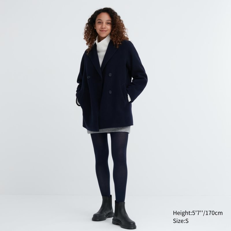 Navy Women Uniqlo Heattech Glitter Knitted Tight | USA RWOUA-1842