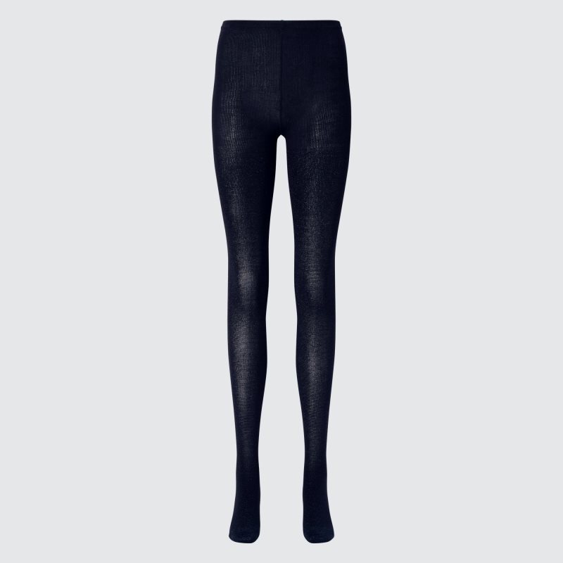 Navy Women Uniqlo Heattech Glitter Knitted Tight | USA RWOUA-1842