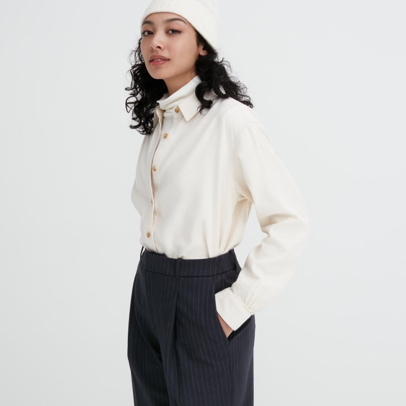 Navy Women Uniqlo Heattech Pleated Tapered Pants | USA DHPWS-3612