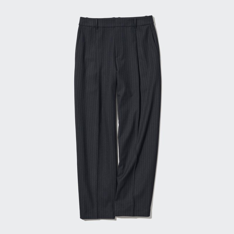 Navy Women Uniqlo Heattech Pleated Tapered Pants | USA DHPWS-3612