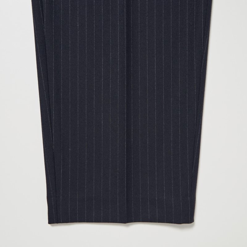 Navy Women Uniqlo Heattech Pleated Tapered Pants | USA DHPWS-3612