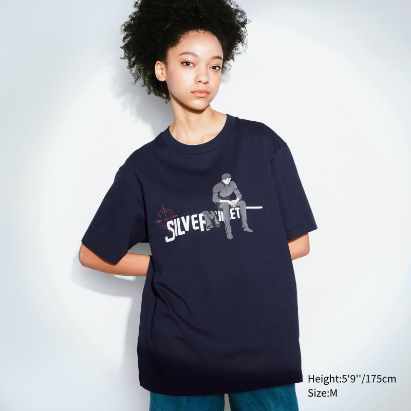 Navy Women Uniqlo Introduction Of Detective Conan (Case Closed) Ut (Short-sleeve Graphic) T Shirts | USA SLOBJ-3170