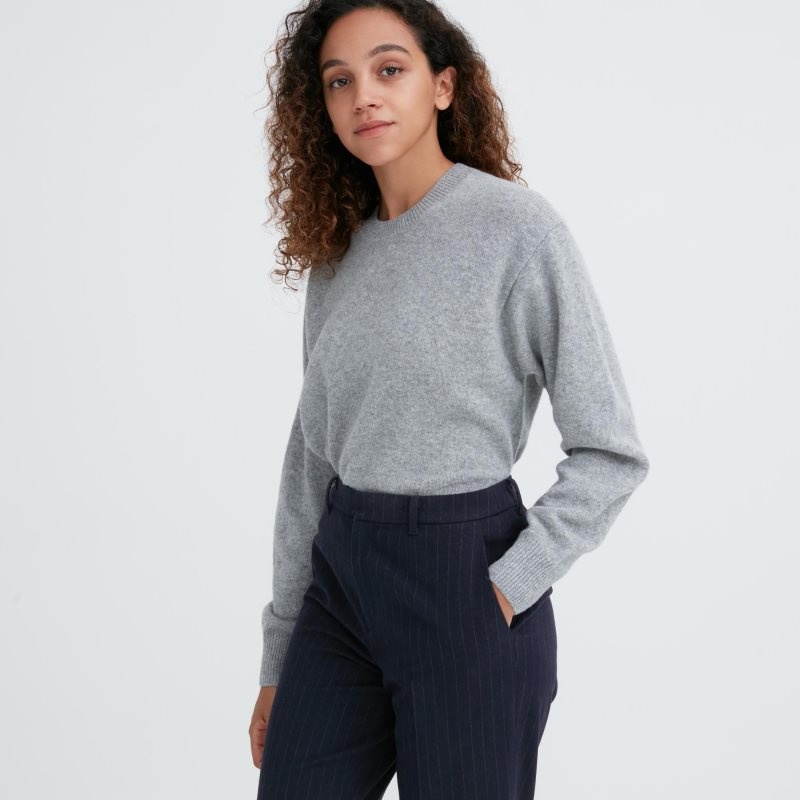 Navy Women Uniqlo Smart Brushed Ankle Pants | USA PSHGB-1802