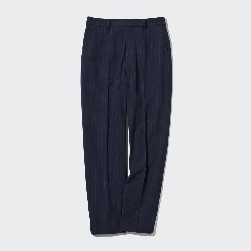 Navy Women Uniqlo Smart Brushed Ankle Pants | USA PSHGB-1802