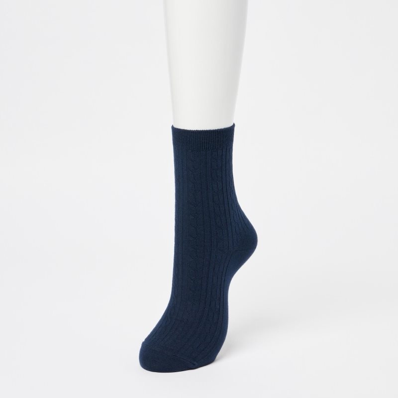 Navy Women Uniqlo Socks (3 Pairs) Socks | USA PGAFV-0975