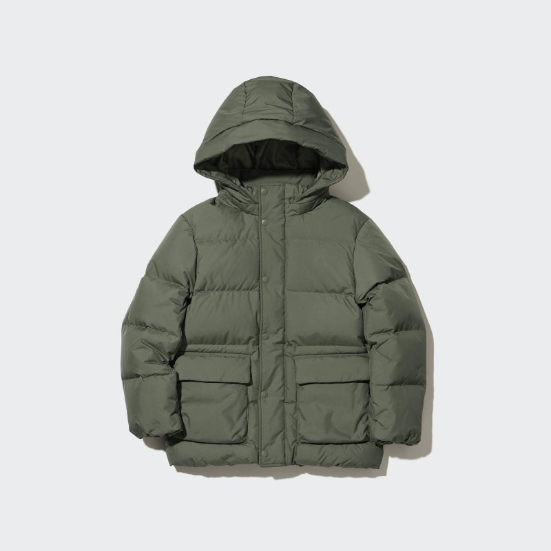 Olive Kids Uniqlo Down Parka | USA SEKVN-0475