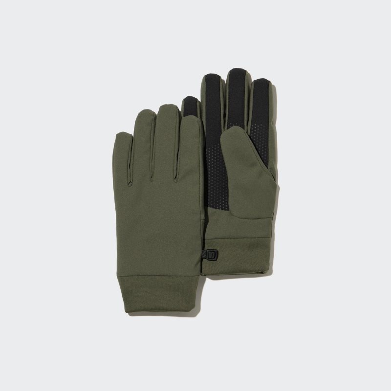 Olive Men Uniqlo Heattech Lined Function Gloves | USA VWQEO-4176