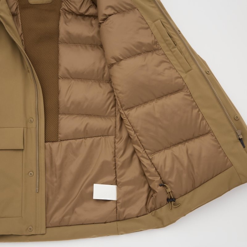 Olive Men Uniqlo Hybrid Down Parka | USA PXGDT-0186