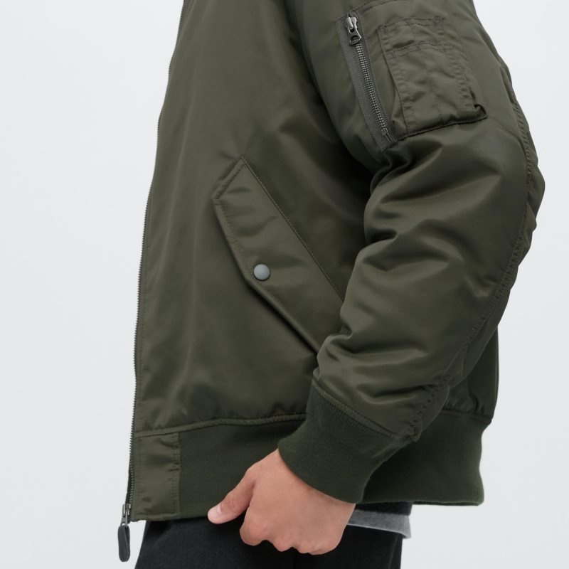 Olive Men Uniqlo Ma-1 Jackets | USA DVRWF-0968