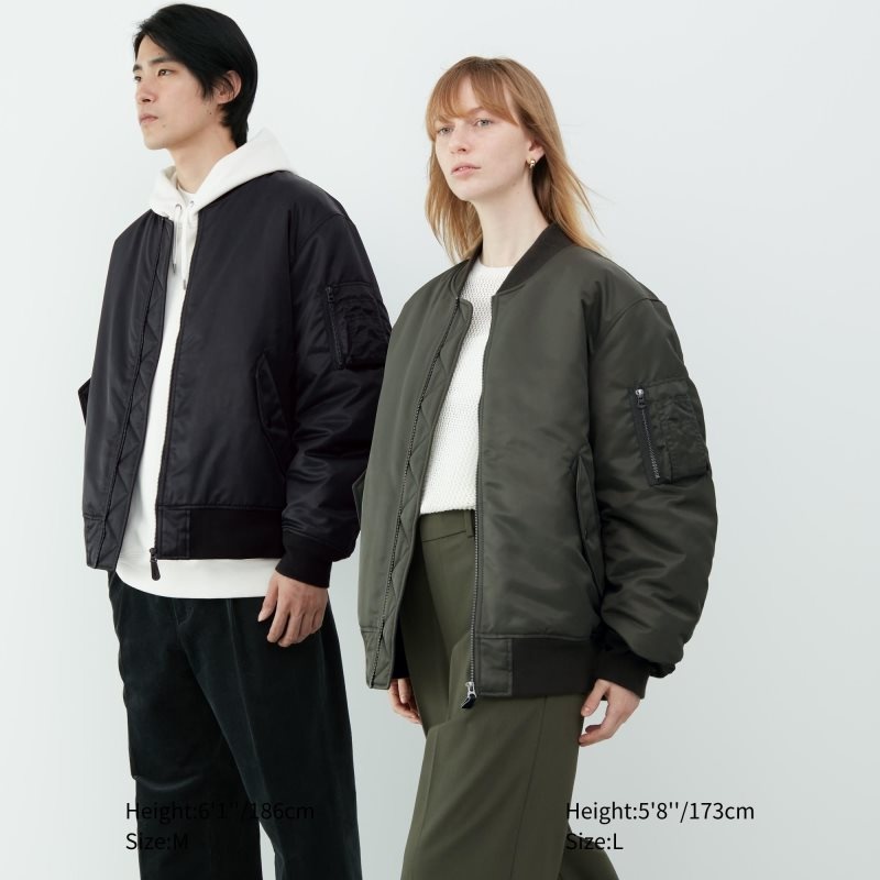 Olive Men Uniqlo Ma-1 Jackets | USA QRYTL-6910