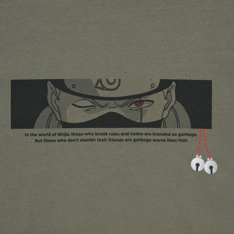 Olive Men Uniqlo Naruto Ut (Short-sleeve Graphic) (Kakashi Hatake) T Shirts | USA KZCHB-1682