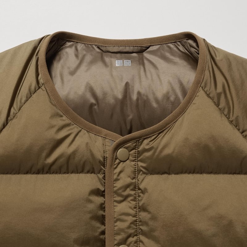 Olive Men Uniqlo Recycled Down Jackets | USA ZJNBP-8061