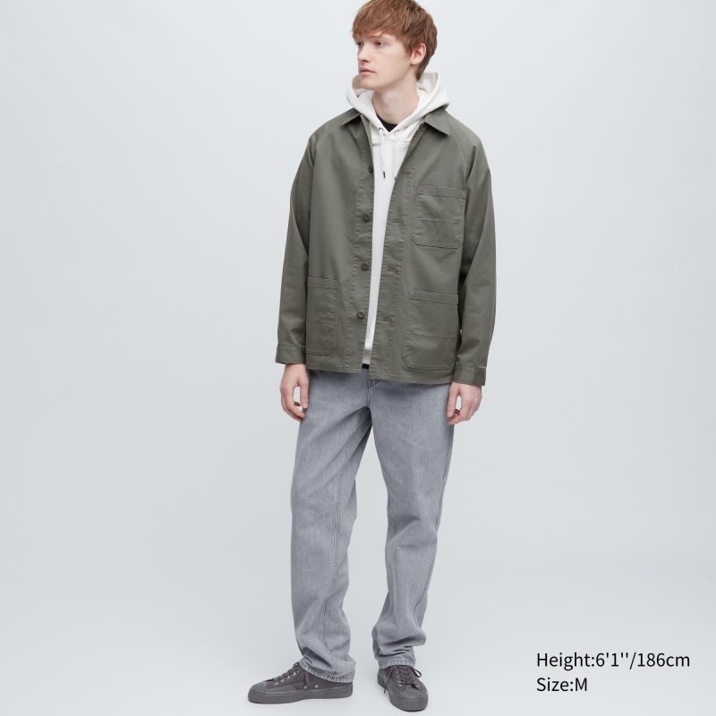 Olive Men Uniqlo Utility Jackets | USA YNVBD-2561