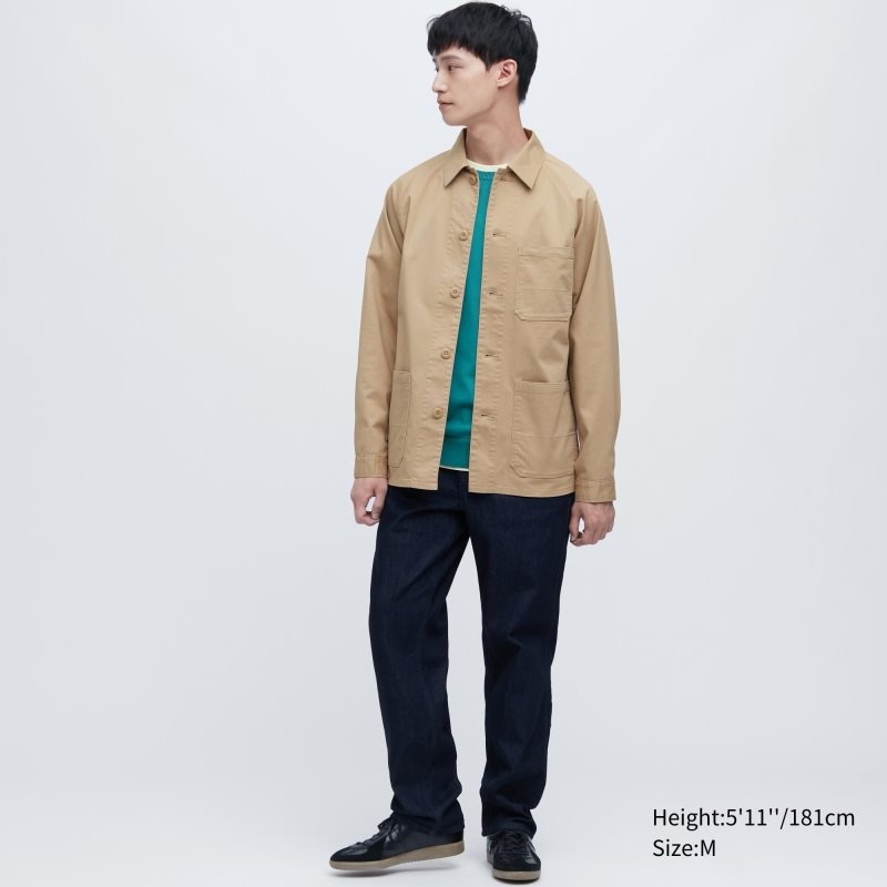 Olive Men Uniqlo Utility Jackets | USA YNVBD-2561