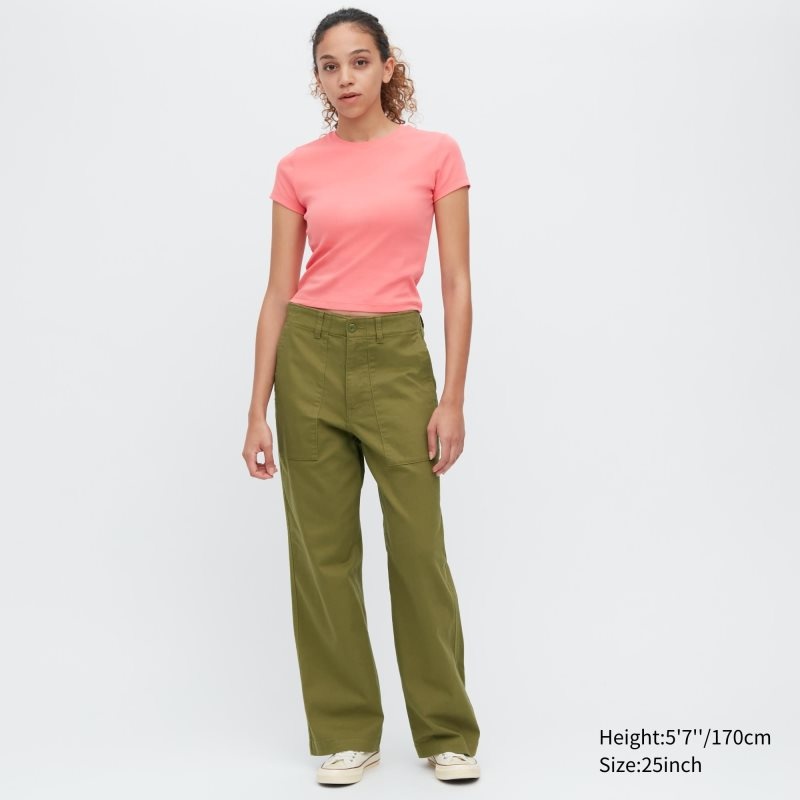 Olive Women Uniqlo Baker Pants | USA FWMZB-2945