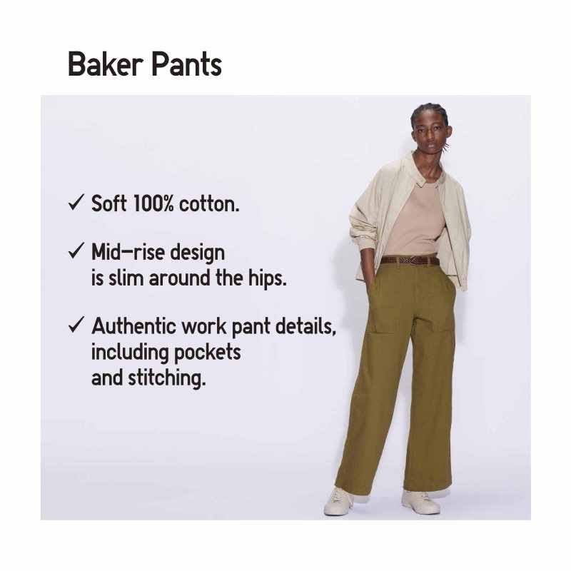 Olive Women Uniqlo Baker Pants | USA FWMZB-2945