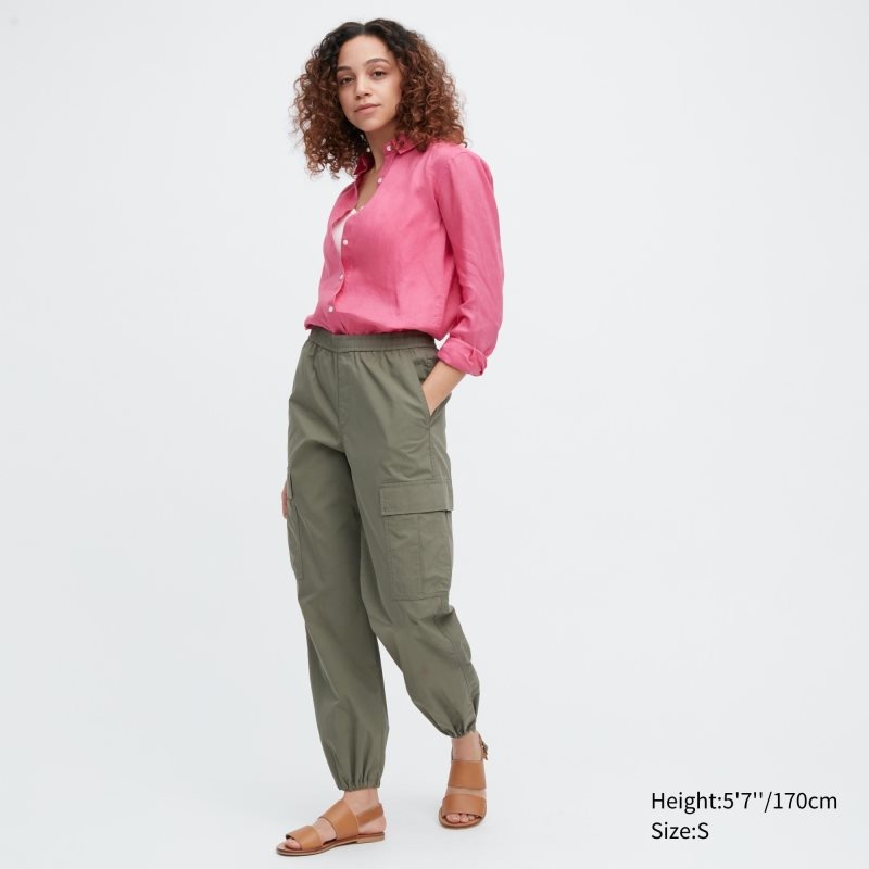 Olive Women Uniqlo Easy Cargo Pants | USA FRXAZ-9137