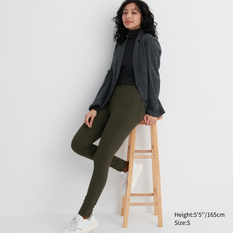 Olive Women Uniqlo Heattech Ultra Stretch Leggings Pants | USA PWXLM-3728