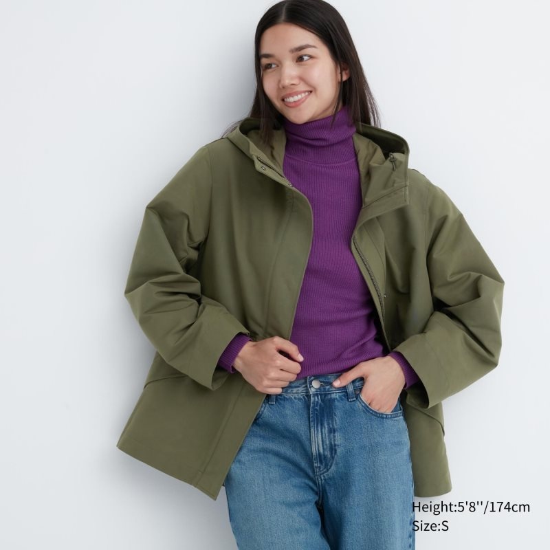 Olive Women Uniqlo Utility Parka | USA HOQCE-5871