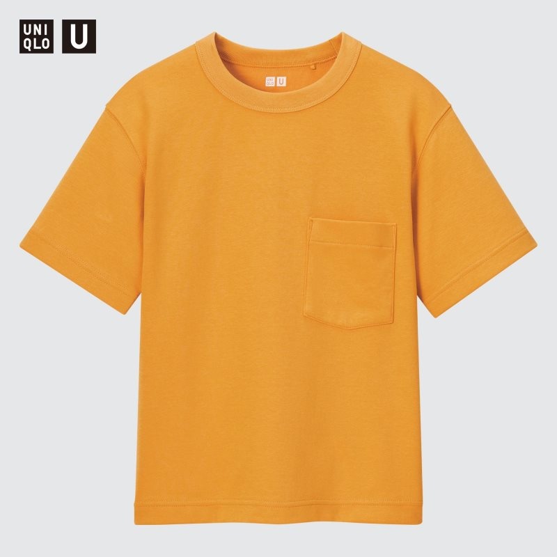 Orange Kids Uniqlo U Airism Cotton Crew Neck Short-sleeve T Shirts | USA NQMLR-4798