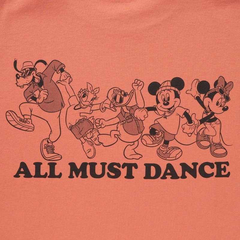 Orange Men Uniqlo Disney Good Vibes Ut (Oversized Short-sleeve Graphic) T Shirts | USA VFWSA-3614