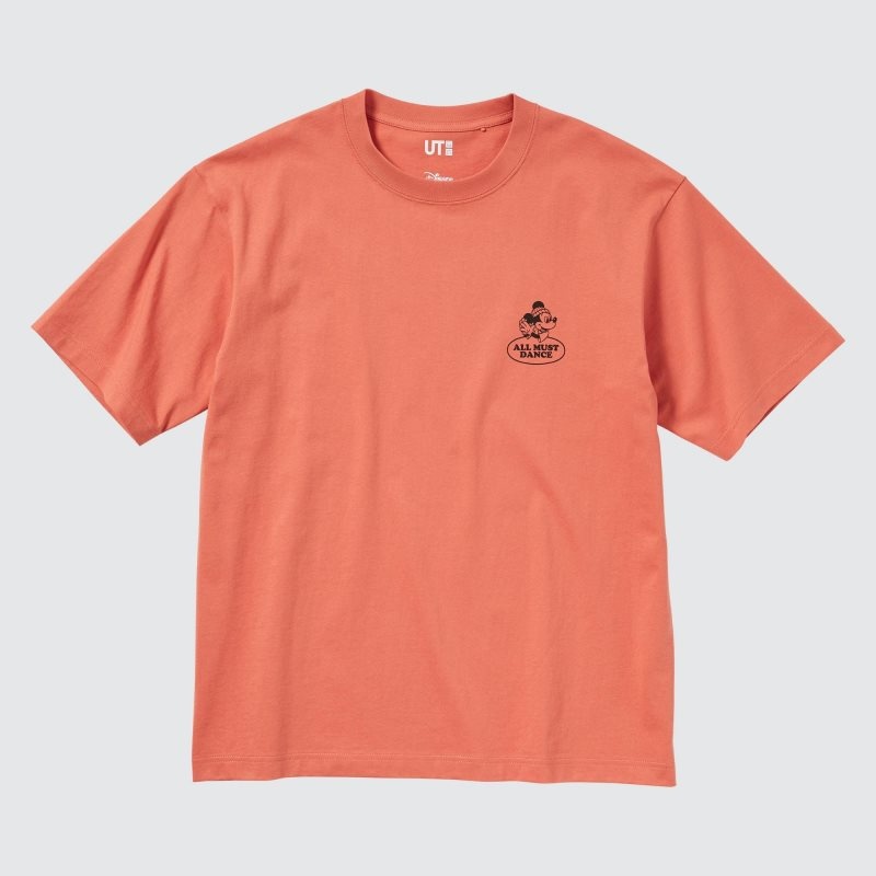 Orange Men Uniqlo Disney Good Vibes Ut (Oversized Short-sleeve Graphic) T Shirts | USA VFWSA-3614