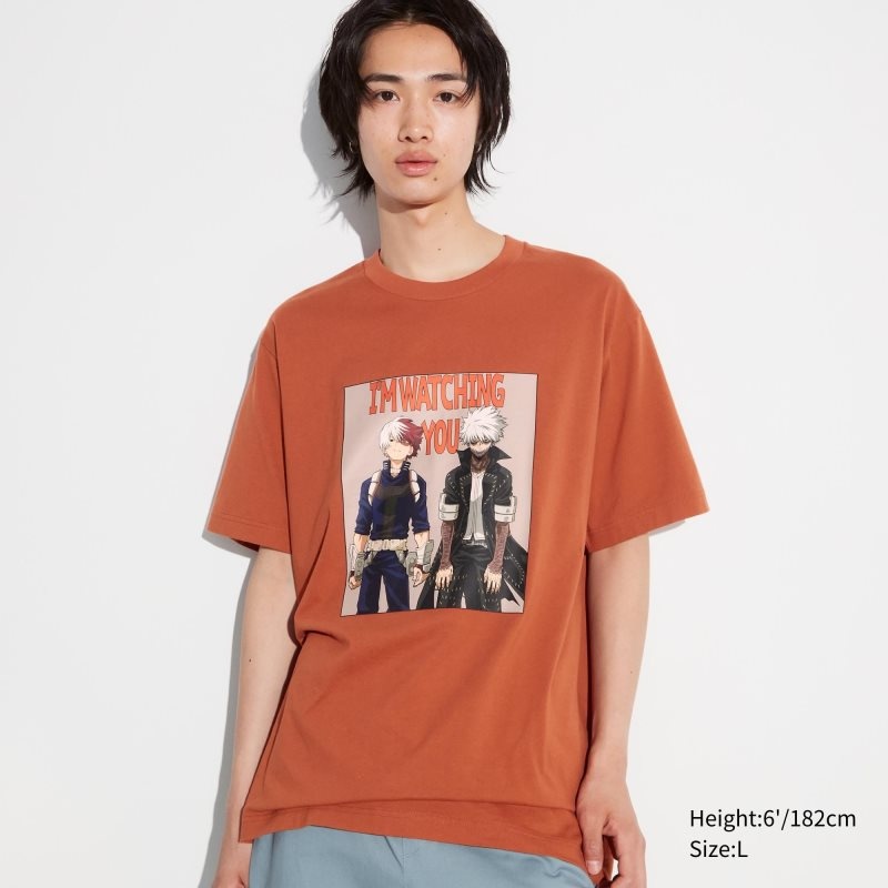 Orange Men Uniqlo My Hero Academia Ut (Short-sleeve Graphic) T Shirts | USA WBXUS-2498