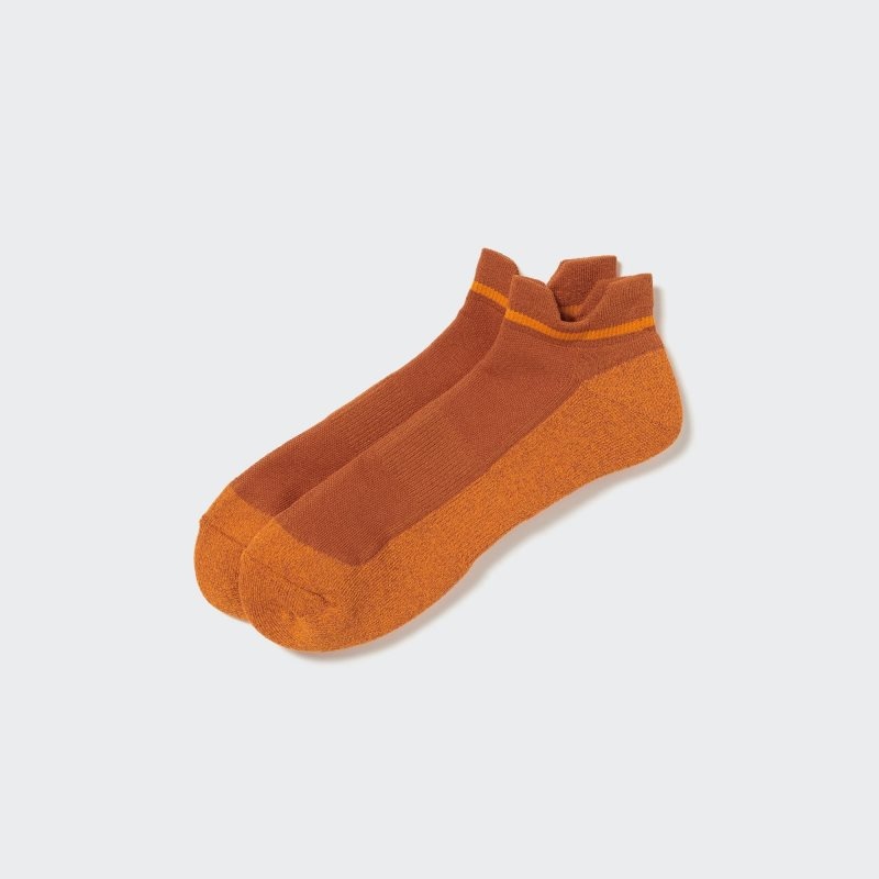 Orange Men Uniqlo Sports Pile Short Socks | USA FPRVH-5608