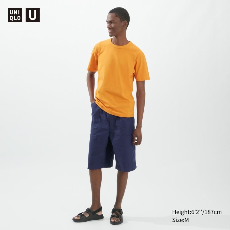 Orange Men Uniqlo U Crew Neck Short-sleeve T Shirts | USA AEZRQ-9045