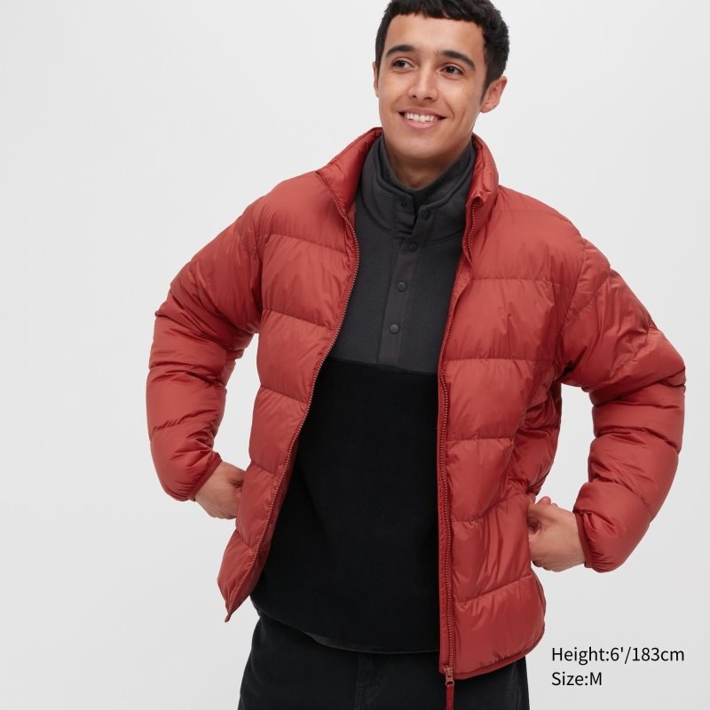 Orange Men Uniqlo Ultra Light Down (3d Cut Wide Quilt) Jackets | USA GTBQS-0762