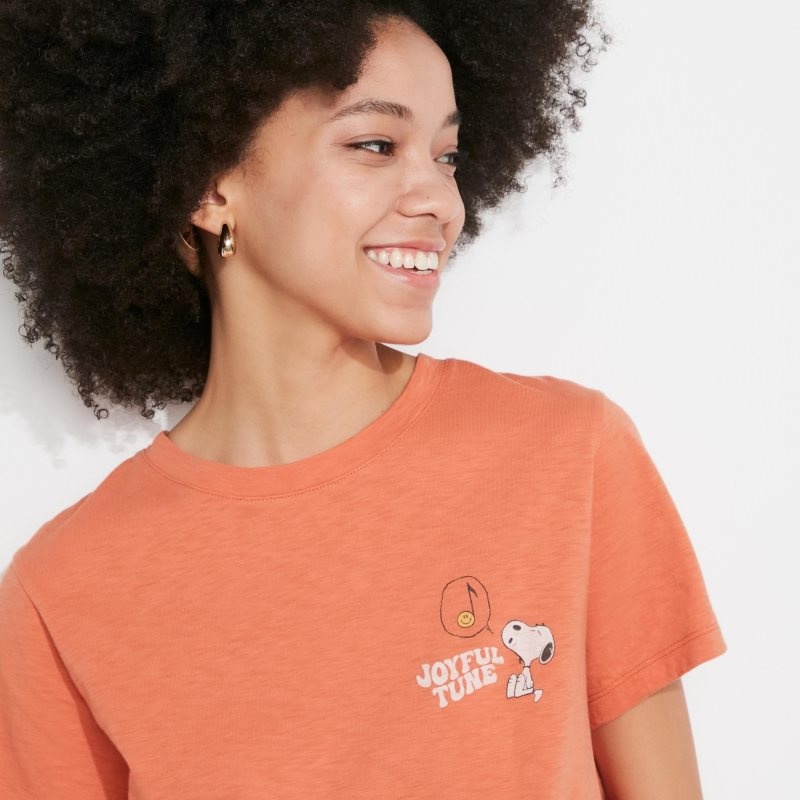 Orange Women Uniqlo Love Sunshine & Peanuts Ut (Short-sleeve Graphic) T Shirts | USA JWSHR-8754