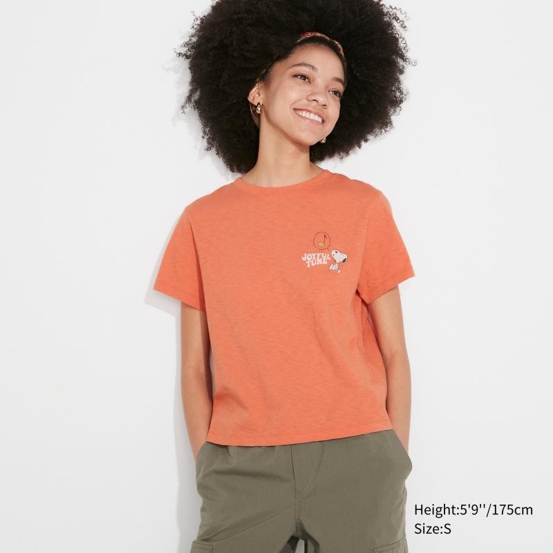 Orange Women Uniqlo Love Sunshine & Peanuts Ut (Short-sleeve Graphic) T Shirts | USA JWSHR-8754