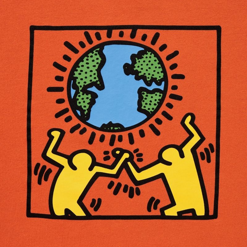 Orange Women Uniqlo Peace For All (Keith Haring) (Short-sleeve Graphic) T Shirts | USA FLUAH-2053