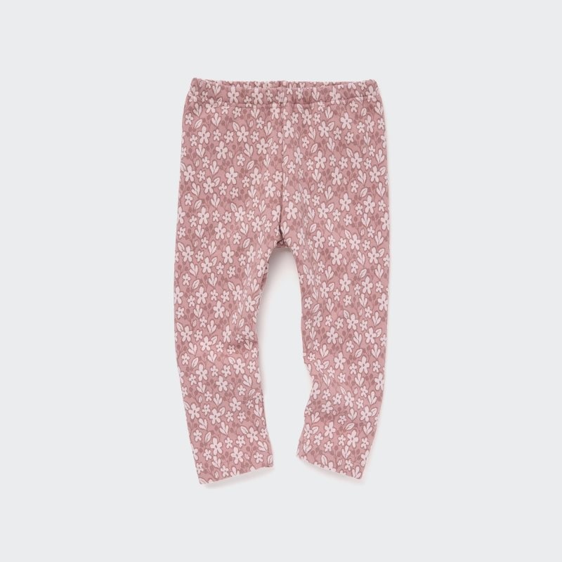 Pink Baby Uniqlo Fleece (Flower) Leggings | USA XHDLF-9726