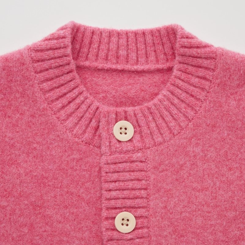 Pink Baby Uniqlo Souffle Yarn Cardigan | USA JPVUW-8932