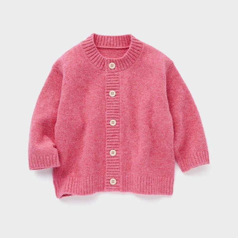 Pink Baby Uniqlo Souffle Yarn Cardigan | USA JPVUW-8932